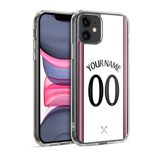 Custom Customised Personalised West Ham United FC 2023/24 Kit Away Soft Gel Case for Apple iPhone 11
