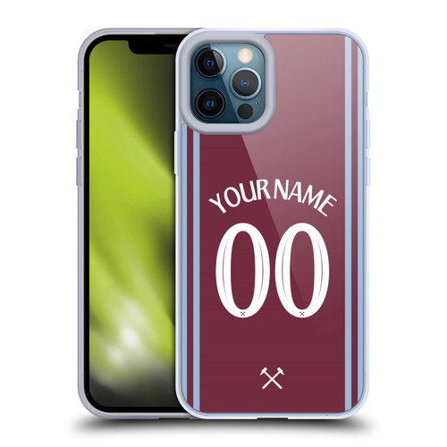 Custom Customised Personalised West Ham United FC 2024/25 Kit Home Soft Gel Case for Apple iPhone 12 Pro Max