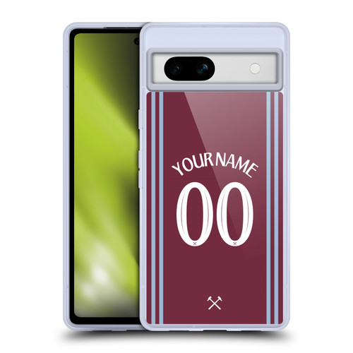Custom Customised Personalised West Ham United FC 2024/25 Kit Home Soft Gel Case for Google Pixel 7a