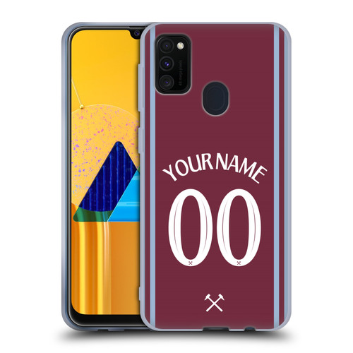 Custom Customised Personalised West Ham United FC 2024/25 Kit Home Soft Gel Case for Samsung Galaxy M30s (2019)/M21 (2020)