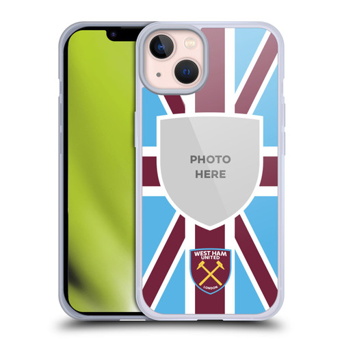 Custom Customised Personalised West Ham United FC Photos Union Jack Flag Soft Gel Case for Apple iPhone 13
