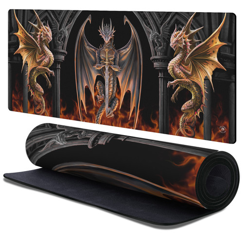 Anne Stokes Fantasy Characters Elemental Dragons Gaming Office Desk PC Keyboard Mouse Mat Pad 37.4 x 15.75 x 0.16 inches (900 x 400 mm) - XL