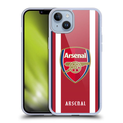 Arsenal FC 2021/22 Crest Kit Home Soft Gel Case for Apple iPhone 14 Plus