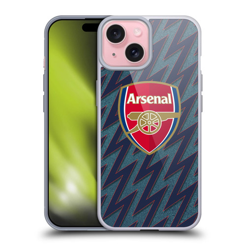 Arsenal FC 2021/22 Crest Kit Third Soft Gel Case for Apple iPhone 15