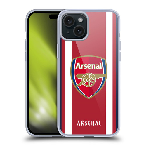 Arsenal FC 2021/22 Crest Kit Home Soft Gel Case for Apple iPhone 15 Plus