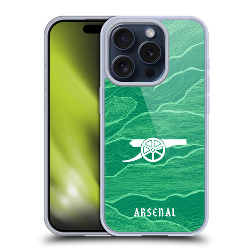 Arsenal FC 2021/22 Crest Kit Away Goalkeeper Soft Gel Case for Apple iPhone 15 Pro