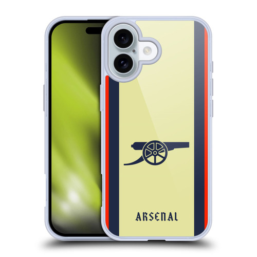 Arsenal FC 2021/22 Crest Kit Away Soft Gel Case for Apple iPhone 16
