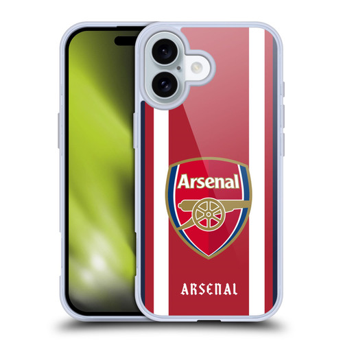 Arsenal FC 2021/22 Crest Kit Home Soft Gel Case for Apple iPhone 16