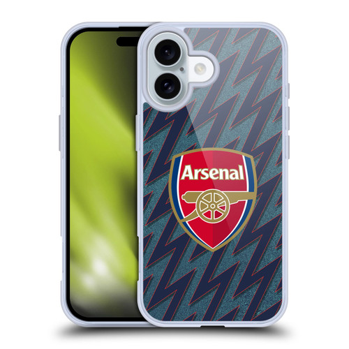 Arsenal FC 2021/22 Crest Kit Third Soft Gel Case for Apple iPhone 16