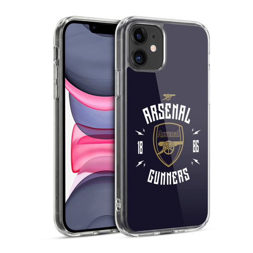 Arsenal FC Typography  Gunners Soft Gel Case for Apple iPhone 11