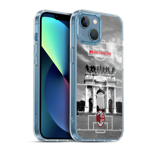 AC Milan Adults Milano Siamo Noi 2 Soft Gel Case for Apple iPhone 13 Mini & MagSafe