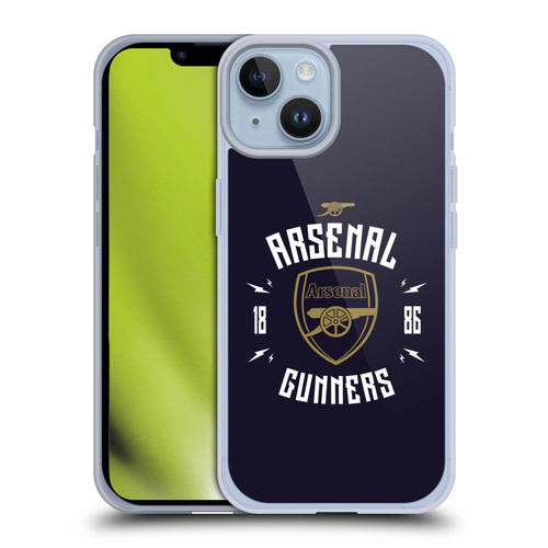 Arsenal FC Typography  Gunners Soft Gel Case for Apple iPhone 14