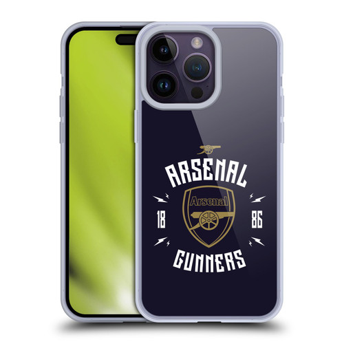 Arsenal FC Typography  Gunners Soft Gel Case for Apple iPhone 14 Pro Max