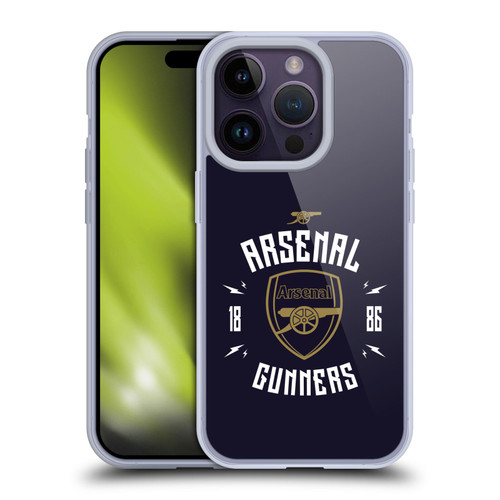 Arsenal FC Typography  Gunners Soft Gel Case for Apple iPhone 14 Pro