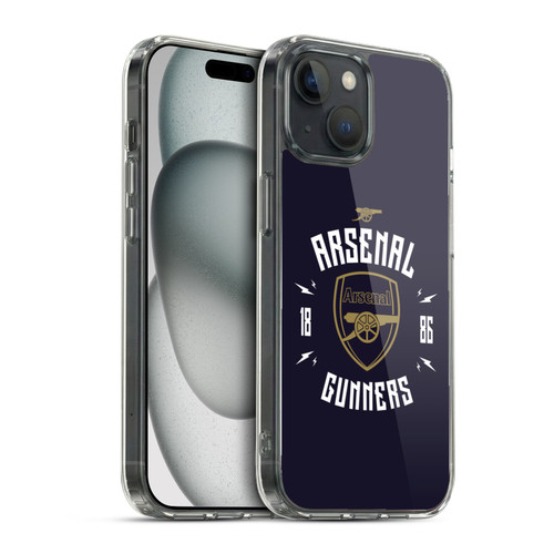 Arsenal FC Typography  Gunners Soft Gel Case for Apple iPhone 15 & MagSafe