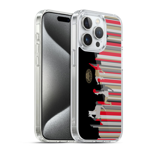 AC Milan Adults Silhouette Soft Gel Case for Apple iPhone 15 Pro & MagSafe