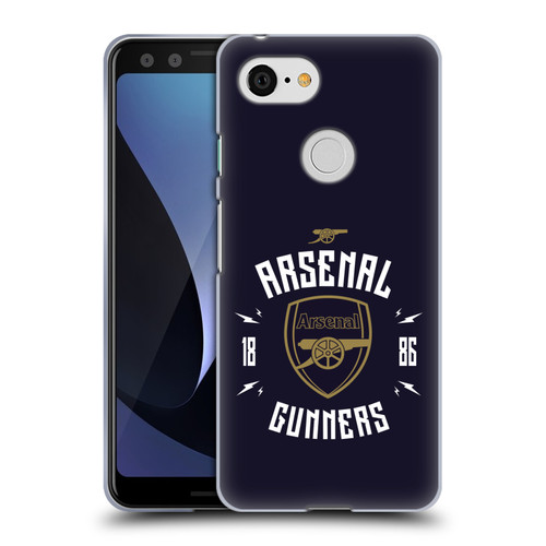 Arsenal FC Typography  Gunners Soft Gel Case for Google Pixel 3