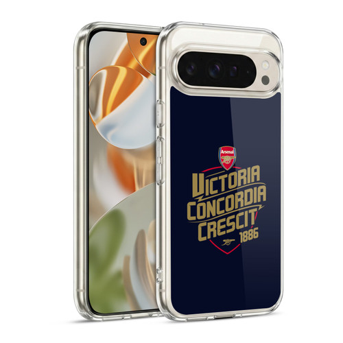 Arsenal FC Typography  Victoria Concordia Crescit Soft Gel Case for Google Pixel 9 / Pixel 9 Pro