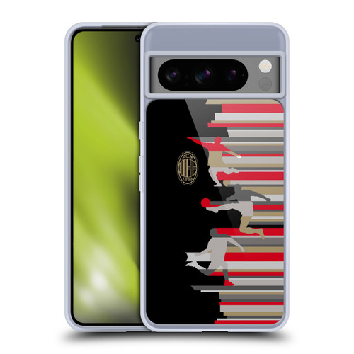 AC Milan Adults Silhouette Soft Gel Case for Google Pixel 8 Pro