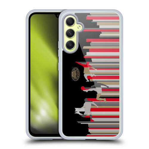 AC Milan Adults Silhouette Soft Gel Case for Samsung Galaxy A34 5G