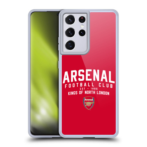 Arsenal FC Typography  Kings Of North London Soft Gel Case for Samsung Galaxy S21 Ultra 5G