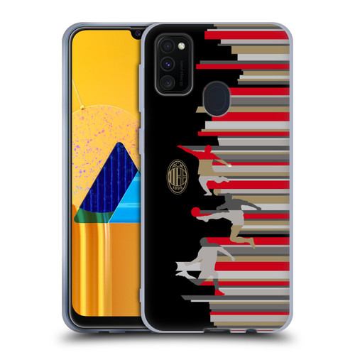 AC Milan Adults Silhouette Soft Gel Case for Samsung Galaxy M30s (2019)/M21 (2020)