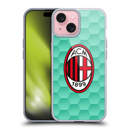 AC Milan 2020/21 Crest Kit Home Goalkeeper Soft Gel Case for Apple iPhone 15