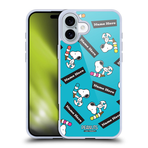 Custom Customised Personalised Peanuts Art Snoopy Soft Gel Case for Apple iPhone 16 Plus