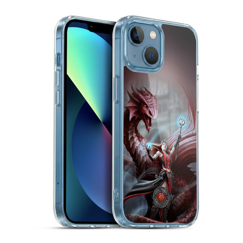 Anne Stokes Dragon Friendship Scarlet Mage Soft Gel Case for Apple iPhone 13 Mini