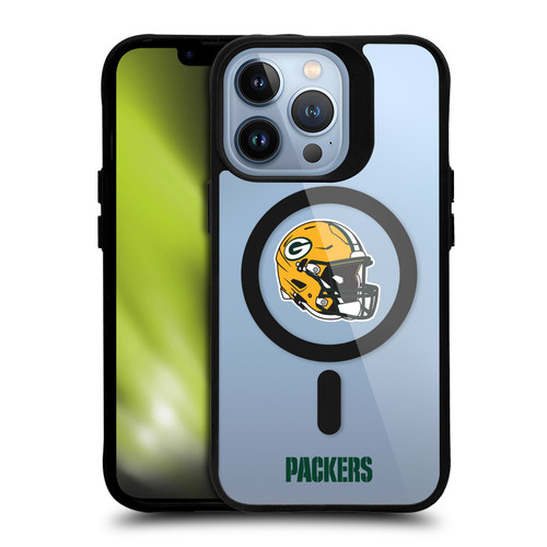 NFL Green Bay Packers Helmet Logotype BLACK SHOCKPROOF BUMPER CASE COMPATIBLE WITH Apple iPhone 13 Pro & MAGSAFE