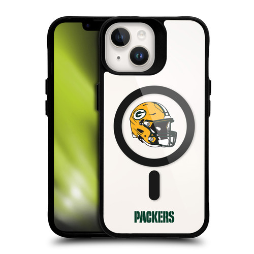NFL Green Bay Packers Helmet Logotype BLACK SHOCKPROOF BUMPER CASE COMPATIBLE WITH Apple iPhone 14 & MAGSAFE