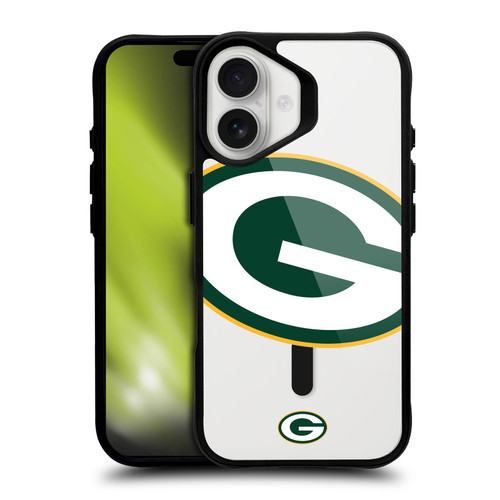 NFL Green Bay Packers Oversized BLACK SHOCKPROOF BUMPER CASE COMPATIBLE WITH Apple iPhone 16 & MAGSAFE