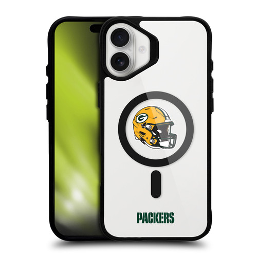 NFL Green Bay Packers Helmet Logotype BLACK SHOCKPROOF BUMPER CASE COMPATIBLE WITH Apple iPhone 16 Plus & MAGSAFE