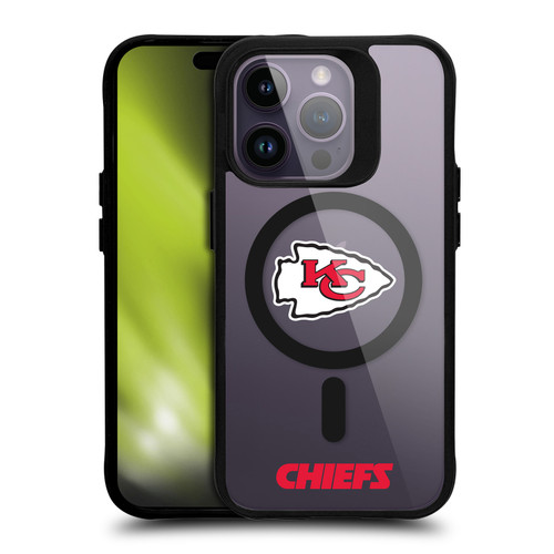 NFL Kansas City Chiefs Logo BLACK SHOCKPROOF BUMPER CASE COMPATIBLE WITH Apple iPhone 14 Pro & MAGSAFE