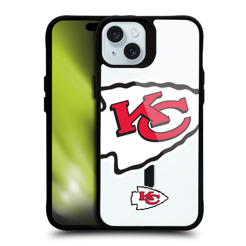 NFL Kansas City Chiefs Oversized BLACK SHOCKPROOF BUMPER CASE COMPATIBLE WITH Apple iPhone 15 Plus & MAGSAFE
