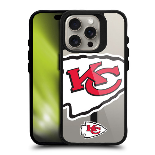 NFL Kansas City Chiefs Oversized BLACK SHOCKPROOF BUMPER CASE COMPATIBLE WITH Apple iPhone 15 Pro & MAGSAFE