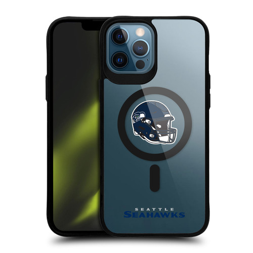 NFL Seattle Seahawks Helmet Logotype BLACK SHOCKPROOF BUMPER CASE COMPATIBLE WITH Apple iPhone 12 Pro Max & MAGSAFE
