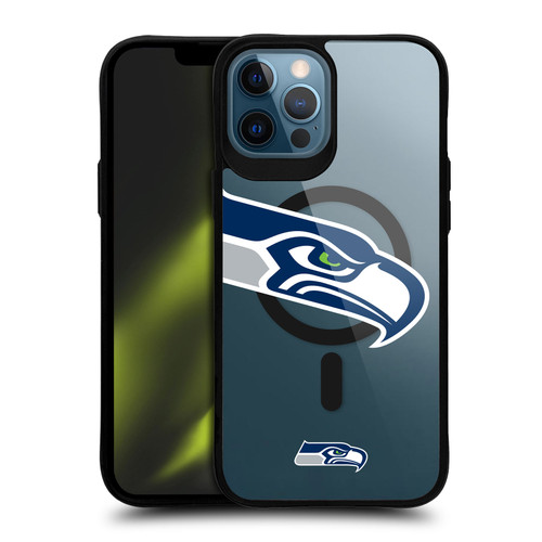 NFL Seattle Seahawks Oversized BLACK SHOCKPROOF BUMPER CASE COMPATIBLE WITH Apple iPhone 12 Pro Max & MAGSAFE