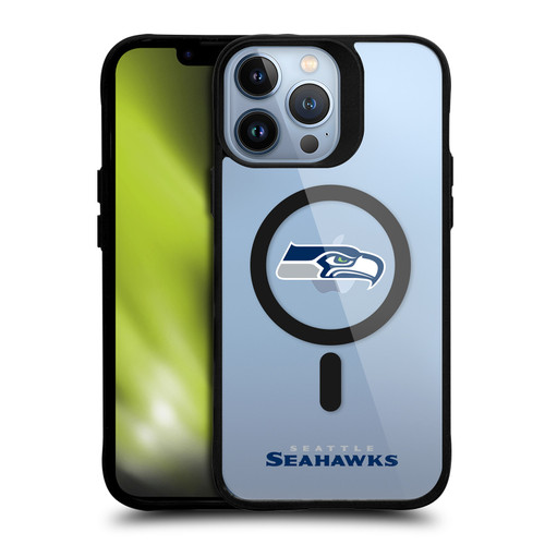 NFL Seattle Seahawks Logo BLACK SHOCKPROOF BUMPER CASE COMPATIBLE WITH Apple iPhone 13 Pro Max & MAGSAFE