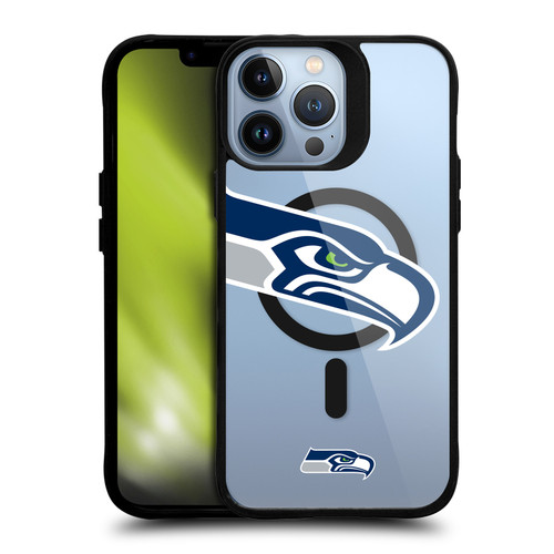 NFL Seattle Seahawks Oversized BLACK SHOCKPROOF BUMPER CASE COMPATIBLE WITH Apple iPhone 13 Pro Max & MAGSAFE