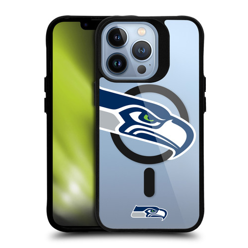 NFL Seattle Seahawks Oversized BLACK SHOCKPROOF BUMPER CASE COMPATIBLE WITH Apple iPhone 13 Pro & MAGSAFE