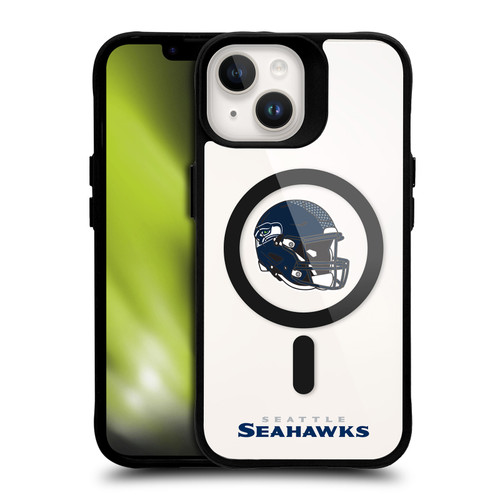 NFL Seattle Seahawks Helmet Logotype BLACK SHOCKPROOF BUMPER CASE COMPATIBLE WITH Apple iPhone 14 & MAGSAFE