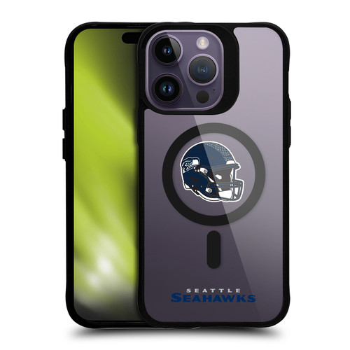 NFL Seattle Seahawks Helmet Logotype BLACK SHOCKPROOF BUMPER CASE COMPATIBLE WITH Apple iPhone 14 Pro Max & MAGSAFE