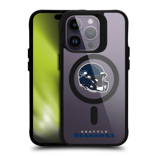 NFL Seattle Seahawks Helmet Logotype BLACK SHOCKPROOF BUMPER CASE COMPATIBLE WITH Apple iPhone 14 Pro & MAGSAFE