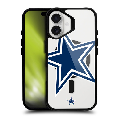 NFL Dallas Cowboys Oversized BLACK SHOCKPROOF BUMPER CASE COMPATIBLE WITH Apple iPhone 16 & MAGSAFE