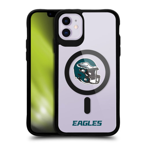 NFL Philadelphia Eagles Helmet Logotype BLACK SHOCKPROOF BUMPER CASE COMPATIBLE WITH Apple iPhone 11 & MAGSAFE