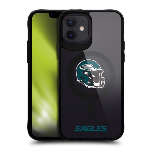 NFL Philadelphia Eagles Helmet Logotype BLACK SHOCKPROOF BUMPER CASE COMPATIBLE WITH Apple iPhone 12 / iPhone 12 Pro & MAGSAFE