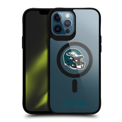 NFL Philadelphia Eagles Helmet Logotype BLACK SHOCKPROOF BUMPER CASE COMPATIBLE WITH Apple iPhone 12 Pro Max & MAGSAFE