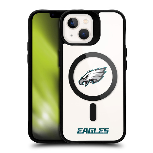 NFL Philadelphia Eagles Logo BLACK SHOCKPROOF BUMPER CASE COMPATIBLE WITH Apple iPhone 13 & MAGSAFE