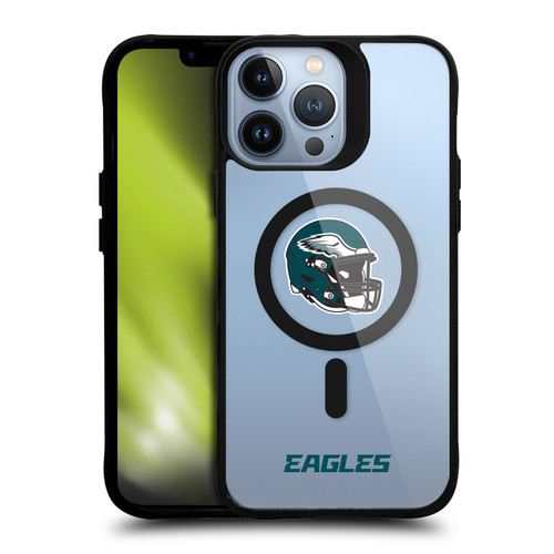 NFL Philadelphia Eagles Helmet Logotype BLACK SHOCKPROOF BUMPER CASE COMPATIBLE WITH Apple iPhone 13 Pro Max & MAGSAFE
